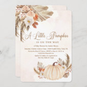 小さなかぼちゃの赤素朴ちゃんシャワー招待状 招待状 (正面/裏面)