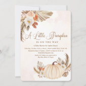 小さなかぼちゃの赤素朴ちゃんシャワー招待状 招待状 (正面)