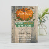 小さなかぼちゃの赤素朴ちゃんシャワー招待状 招待状 (スタンド正面)