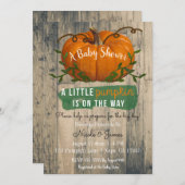 小さなかぼちゃの赤素朴ちゃんシャワー招待状 招待状 (正面/裏面)