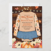 小さなかぼちゃの赤素朴ちゃんシャワー招待状 招待状 (裏面)