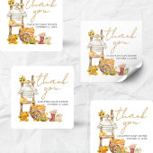 小さなかぼちゃの赤素朴ちゃんシャワー スクエアシール