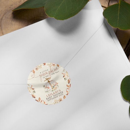 小さなかぼちゃの赤素朴ちゃんシャワー ラウンドシール