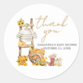 小さなかぼちゃの赤素朴ちゃんシャワー ラウンドシール (正面)