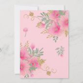 小さなかぼちゃの赤面ピンクの赤ちゃんシャワー 招待状 (裏面)