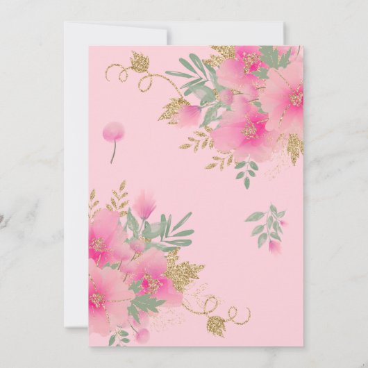 小さなかぼちゃの赤面ピンクの赤ちゃんシャワー 招待状 (裏面)