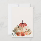 小さなかぼちゃの赤面フローラは赤ちゃんシャワーを飲む 招待状 (裏面)