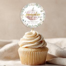 小さなかぼちゃの赤面秋ベビーシャワー好意スティック ラウンドシール