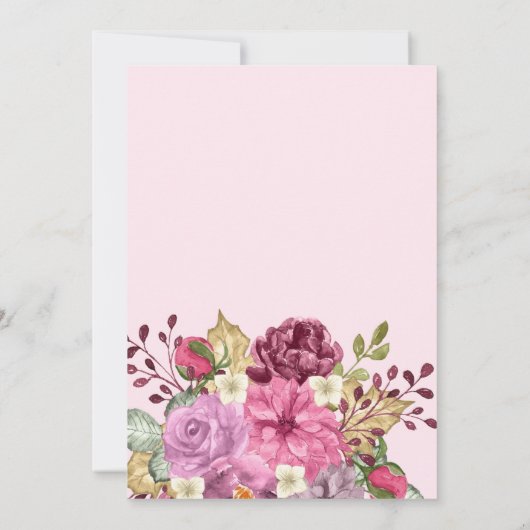 小さなかぼちゃの赤面&バーガンディ秋ベビーシャワー 招待状 (裏面)