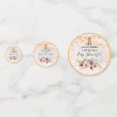 小さなかぼちゃの金ゴールドグリッターピンクの花紙吹雪 コンフェッティ (正面)