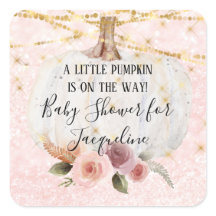 小さなかぼちゃの金ゴールドグリッターフローラ水色