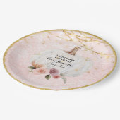 小さなかぼちゃの金ゴールドグリッター水カラーフローラPa ペーパープレート (アングル)