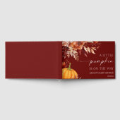 小さなかぼちゃの錆びたバーガンディフローラ赤ちゃんシャワー ゲストブック (全面)