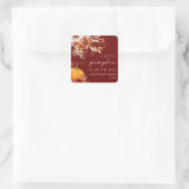 小さなかぼちゃの錆びたバーガンディフローラ赤ちゃんシャワー スクエアシール (バッグ)