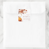 小さなかぼちゃの錆びたバーガンディフローラ赤ちゃんシャワー スクエアシール (バッグ)