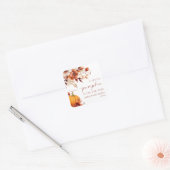 小さなかぼちゃの錆びたバーガンディフローラ赤ちゃんシャワー スクエアシール (封筒)