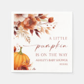 小さなかぼちゃの錆びたバーガンディフローラ赤ちゃんシャワー スタンダードカクテルナプキン (正面)