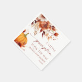 小さなかぼちゃの錆びたバーガンディフローラ赤ちゃんシャワー スタンダードカクテルナプキン (角)