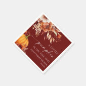 小さなかぼちゃの錆びたバーガンディフローラ赤ちゃんシャワー スタンダードカクテルナプキン (角)