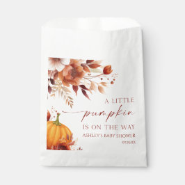 小さなかぼちゃの錆びたバーガンディフローラ赤ちゃんシャワー フェイバーバッグ