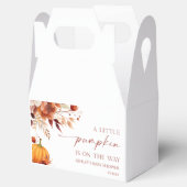 小さなかぼちゃの錆びたバーガンディフローラ赤ちゃんシャワー フェイバーボックス (オープン)