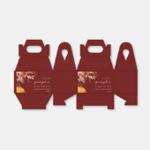 小さなかぼちゃの錆びたバーガンディフローラ赤ちゃんシャワー フェイバーボックス (折り畳みなし)