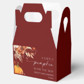 小さなかぼちゃの錆びたバーガンディフローラ赤ちゃんシャワー フェイバーボックス (オープン)