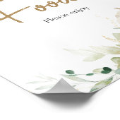 小さなかぼちゃの食べ物の赤ちゃんシャワーに緑 ポスター (角)