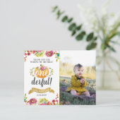 小さなかぼちゃの1歳の誕生日感謝のポストカード ポストカード (スタンド正面)