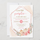 小さなかぼちゃは彼女の方法ピンクの赤ちゃんシャワー 招待状 (正面)