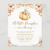 小さなかぼちゃは途中の赤ちゃんシャワー招待状 (正面)
