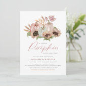 小さなかぼちゃぼほひまわり花秋赤ちゃんシャワー 招待状 (スタンド正面)