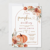 小さなかぼちゃぼほアーチ秋花赤ちゃんシャワー 招待状 (正面)