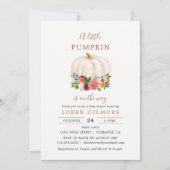 小さなかぼちゃを収穫する赤ちゃんシャワー 招待状 (正面)