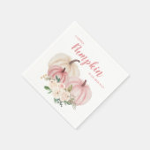 小さなかぼちゃピンクの赤ちゃんシャワー スタンダードカクテルナプキン (角)