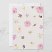 小さなかぼちゃピンクの赤ちゃんシャワー 招待状 (裏面)