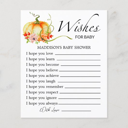 小さなかぼちゃフローラがベビーを願う (正面)