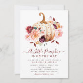 小さなかぼちゃフローラの赤ちゃんシャワーの招待状 招待状 (正面)