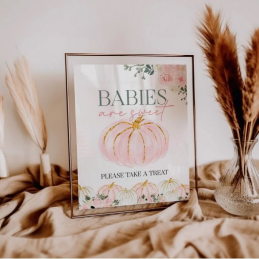 小さなかぼちゃベビーは甘いサイン ポスター
