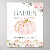 小さなかぼちゃベビーは甘いサイン ポスター (正面)
