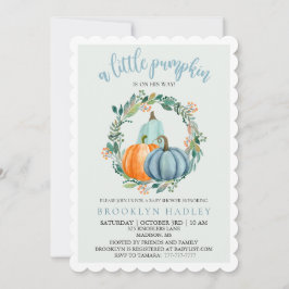 小さなかぼちゃ君の登場を告げるシャワーの招待状 招待状