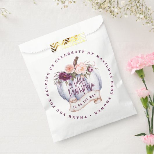 小さなかぼちゃ水色秋赤ちゃんシャワー可食 フェイバーバッグ (封をした状態)