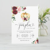 小さなかぼちゃ秋フローラ赤ちゃんシャワー招待 招待状 (スタンド正面)