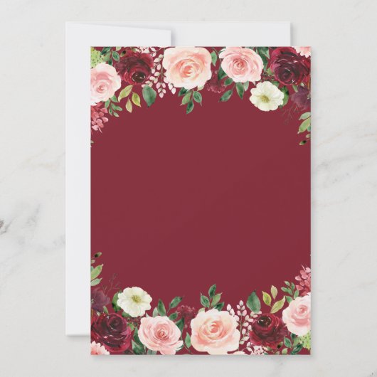 小さなかぼちゃ秋フローラ赤ちゃんシャワー招待 招待状 (裏面)