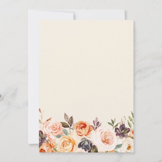 小さなかぼちゃ秋フローラ赤ちゃんシャワー招待 招待状 (裏面)