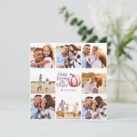 小さなかぼちゃ紫色のピンクのフローラ数々の写真 (スタンド正面)