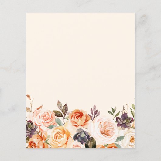 小さなかぼちゃ金ゴールド赤面フローラ赤ちゃんシャワーの招待 (裏面)