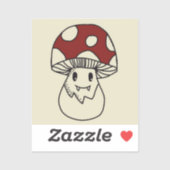 小さなかわいいキノコ牙 シール (シート)