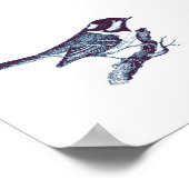 小さなかわいいブルーバードヴィンテージイラストレーション ポスター (角)