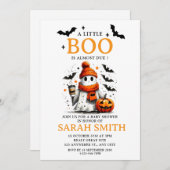 小さなかわいいブーはほとんど赤ちゃんシャワー 招待状 (正面/裏面)